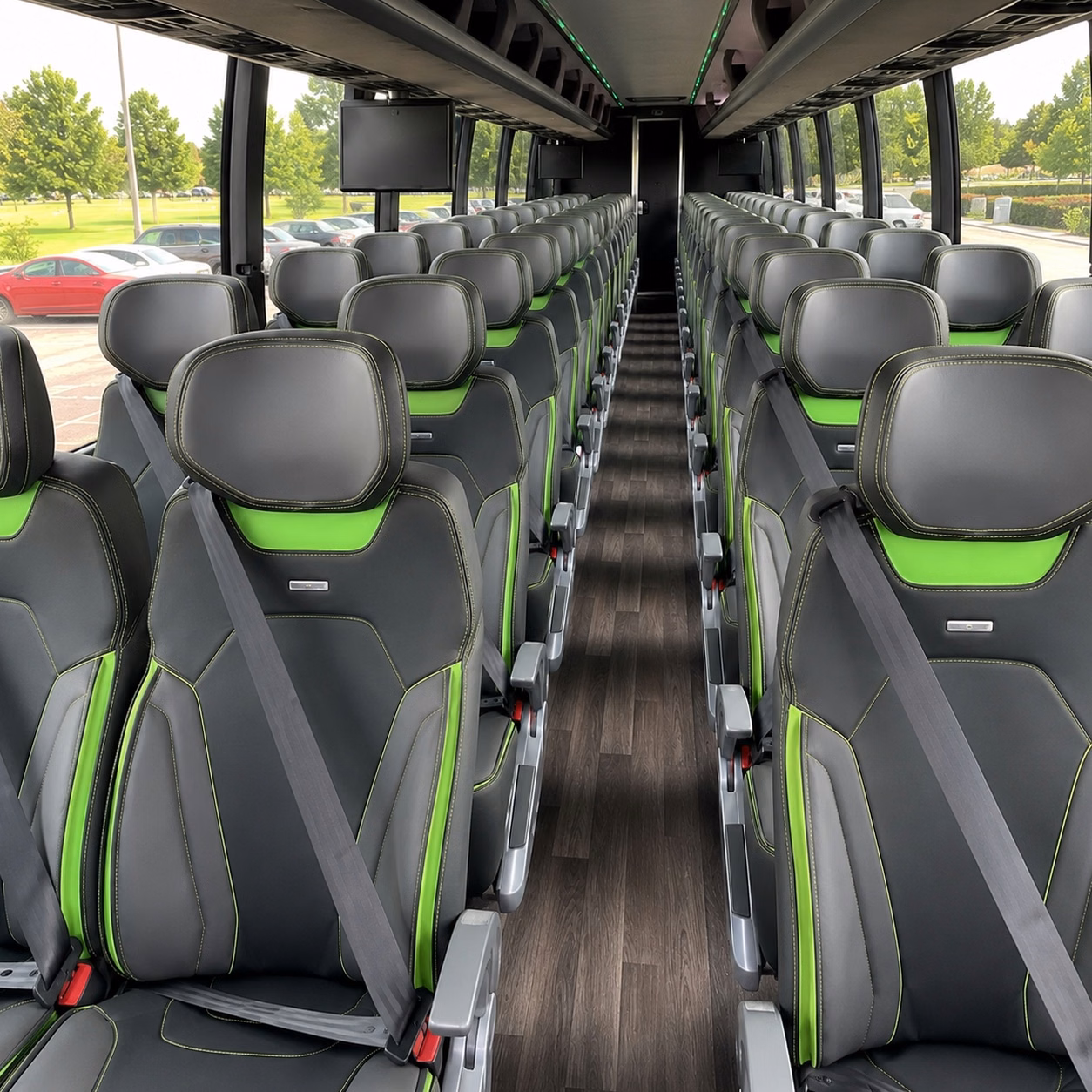 grand prairie charter bus inside