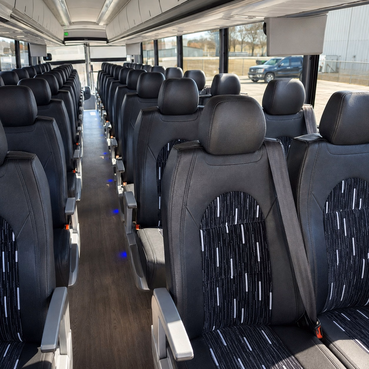 grand prairie charter bus rental interior
